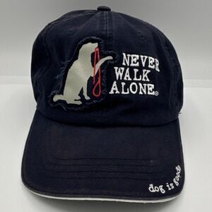 Dog Is Good Adjustable Baseball Cap Navy Blue Men Dog Never Walk Alone